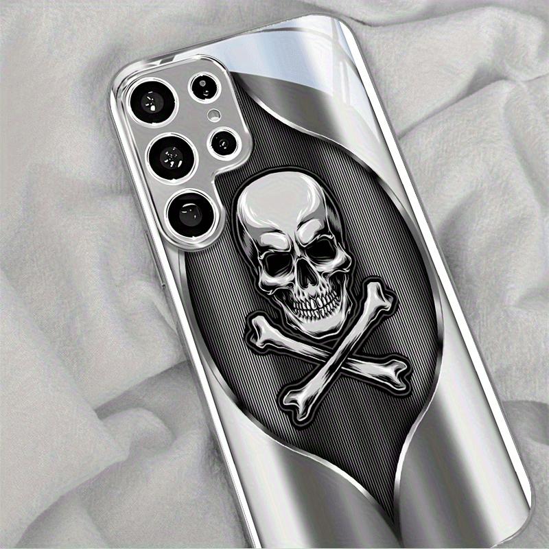 Skull design glass phone case suitable for Samsung Galaxy S26 S25 S24 S23 S22 S20 FE/Ultra/Plus anti fall back cover