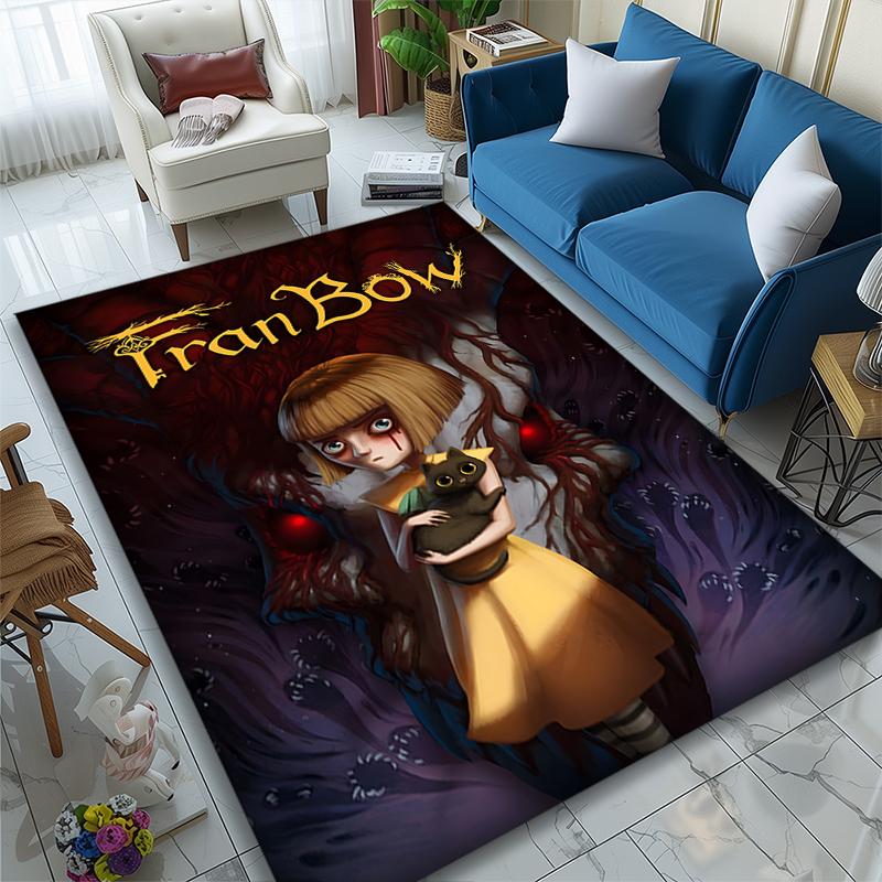 1pc Office Carpet, Fran Bow Girl Portrait Chair Rug, Living Room Printed Area Rug, Home Chair Floor Mat