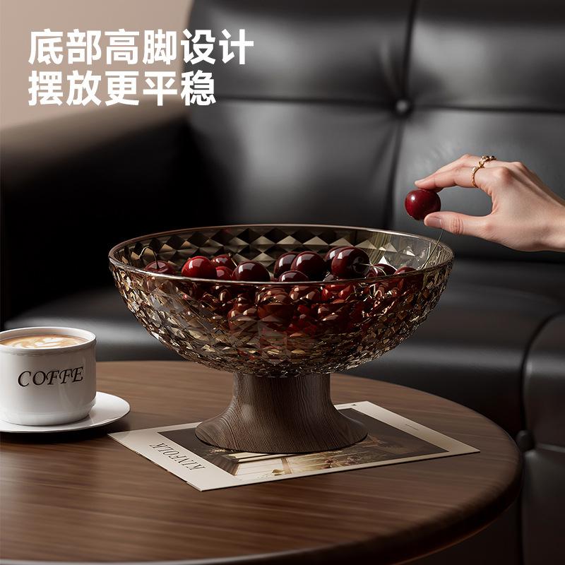 Fruit plate advanced sense light luxury living room coffee table large capacity snack dried fruit plate food grade drainable high foot fruit plate