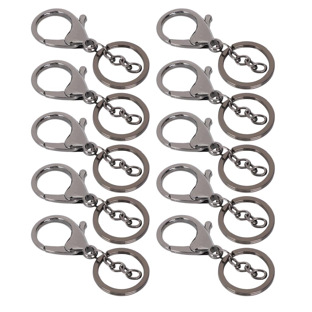 10Pcs Key Chain Plating Non Fading Simple Keychain Bag Buckle Lobster Clasp Hook(Antique Brass )
