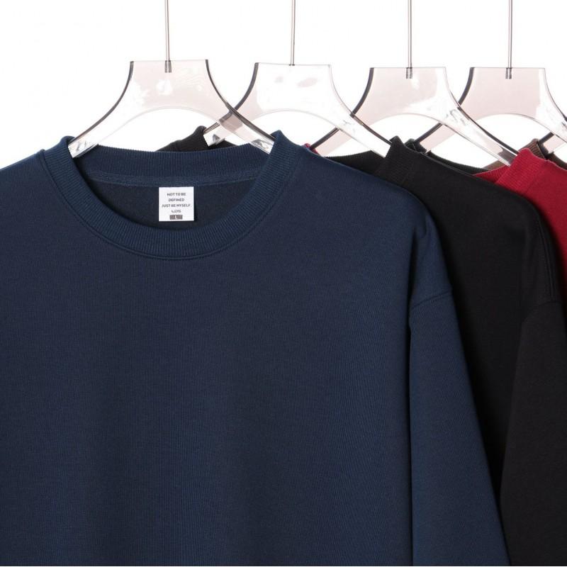 Mens Heavyweight 350g Cotton Oversized Drop Shoulder Crewneck Sweatshirt Casual Loose Fit Basic Tee
