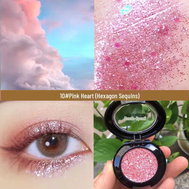 Monochrome Glitter Star Sequins Eyeshadow for Children's Day Performance