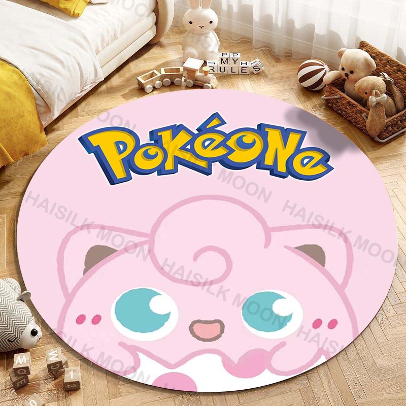 1 Pezzo Pokemon Jigglypuff Stampa Tappeto Rotondo Soggiorno Camera da Letto Tavolo e Sedia Divano Stanza dei Bambini Tappeto Decorativo Tappeto Potdemiel