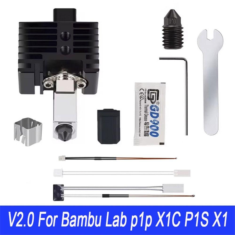 V2.0 Upgrade Hotend Hardened Steel 3D Printing Parts for Bambu Lab X1/P1 Series 3D Printing