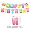 Cartoon Birthday Party Set: Squeeze Toy Decorations, Plates, Cups, Napkins, Tablecloth, Flags