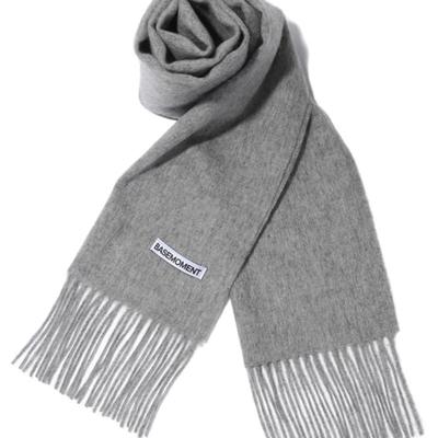 BASEMOMENT 100% Wool Muffler Gray