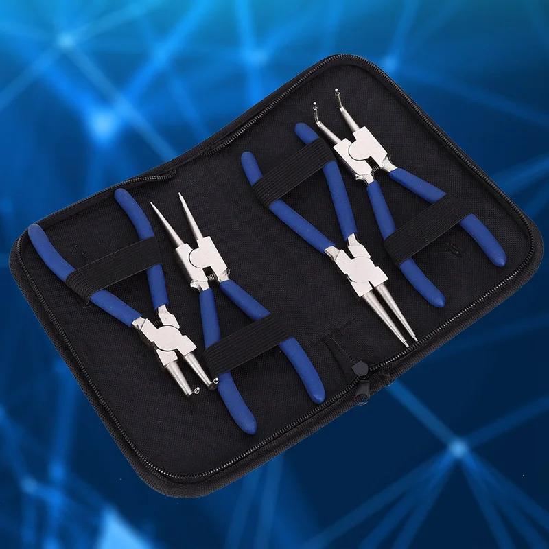 Snap Ring Tool Reset Spring Snap Ring Pliers Set Dip Coated Handles High Strength for Industrial