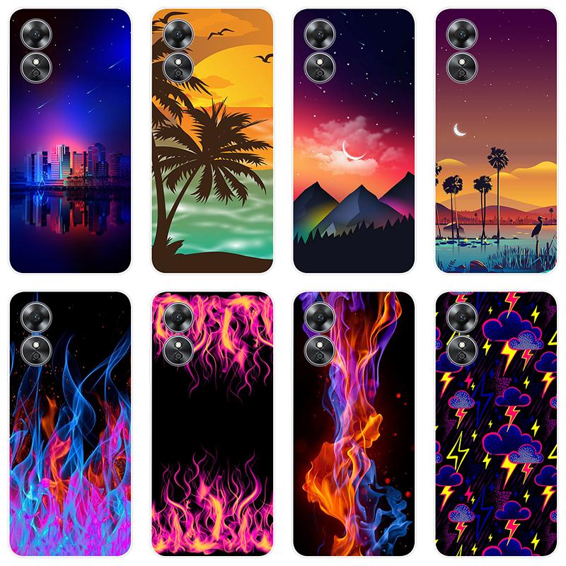 

Для OPPO A17 A 17 чехол Мягкая силиконовая задняя крышка модный чехол для телефона с рисунком