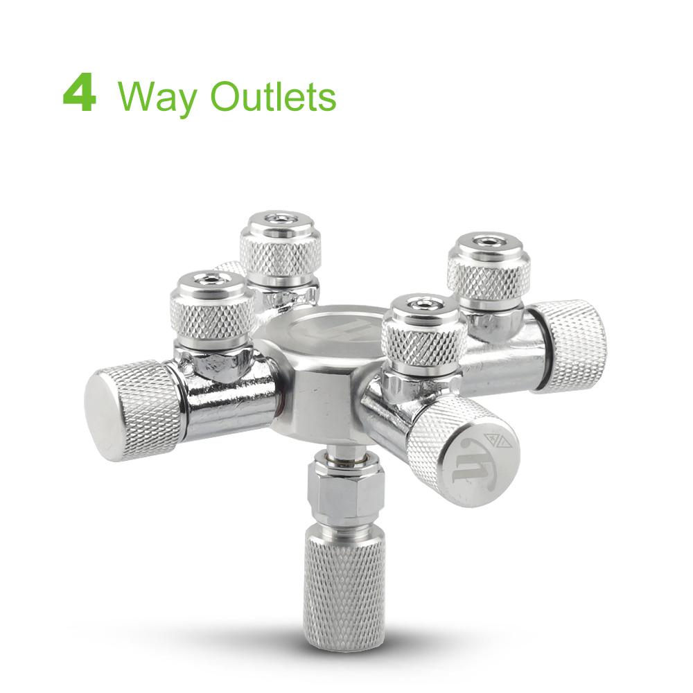 Aquarium Tank CO2 Splitter Regulator Distributor Needle Fine Adjusting Valve for CO2 Regulator with 2 Way Outlets