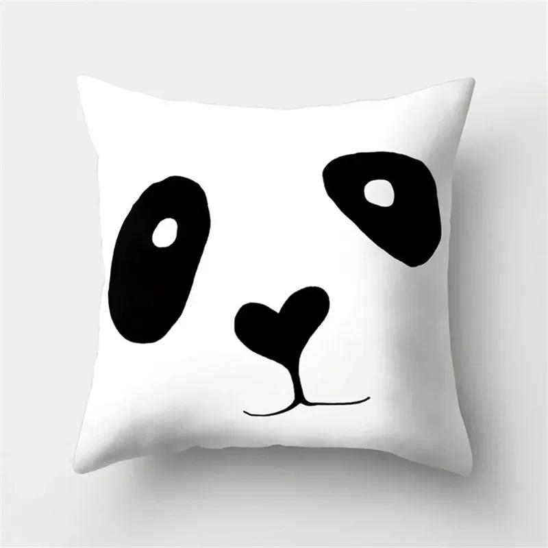 White Black Geometric Cushion Cover x Pillowcase Sofa Decor Polyester Home