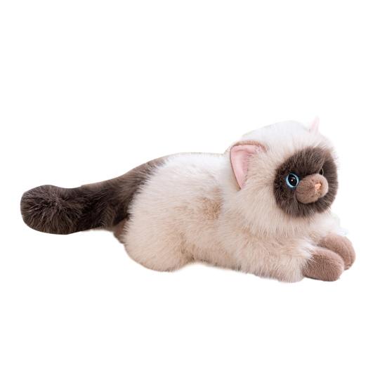 

Реалистичная плюшевая игрушка сиамский кот со звуком, реалистичный котенок, мягкая игрушка-кукла, мяукающий интерактивный кот, декор B