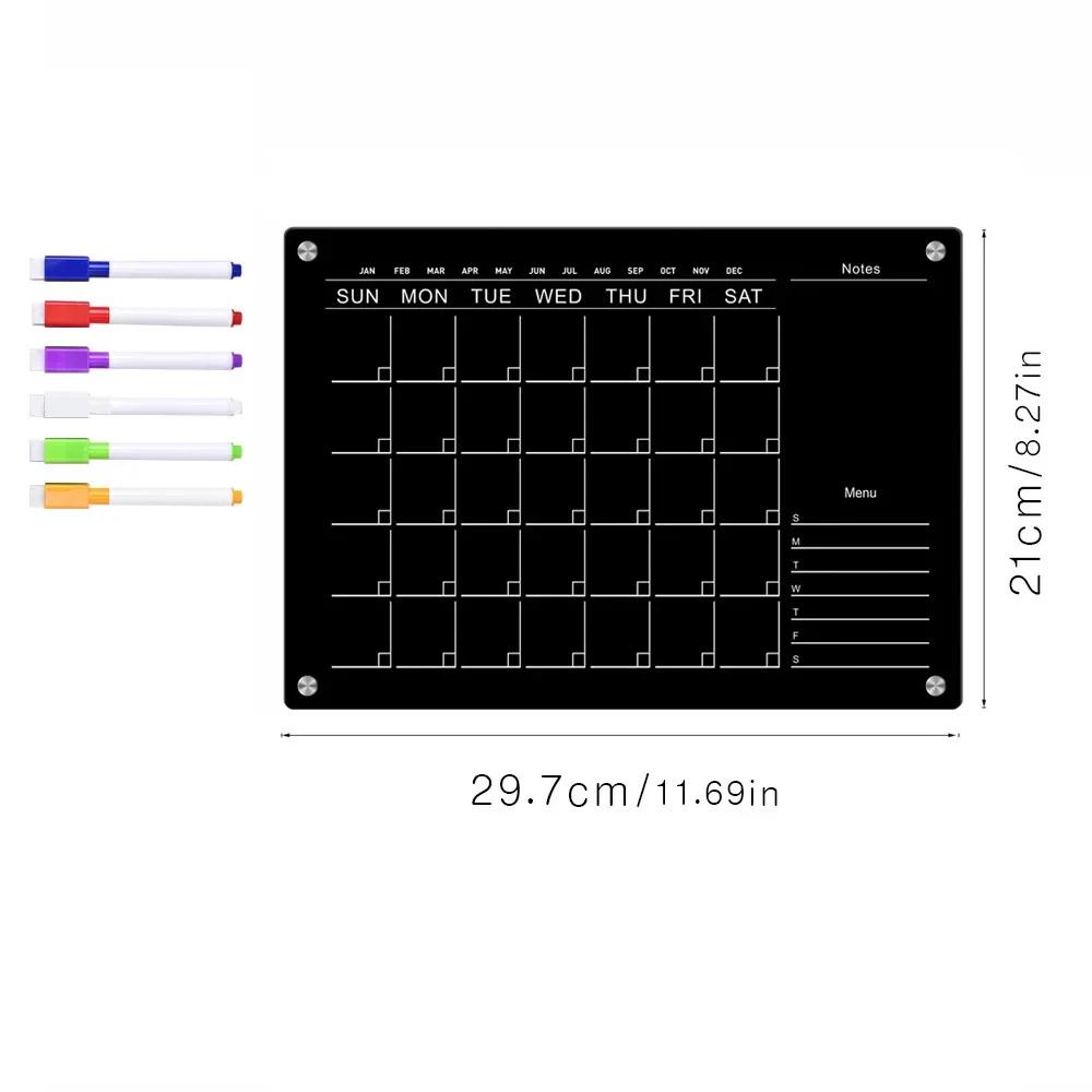 Calendario Acrilico Magnetico Con 6 Pennarelli Lavagne Per La Pianificazione Planner Mensile Settimanale Adesivi Murali Per Frigorifero Frigorifero Decorazioni per la Casa