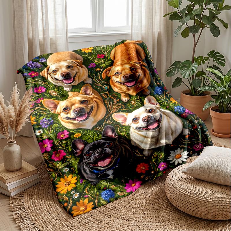 Flamingo and Fruit Paradise Theme Blanket Lightweight Warm Flannel Blanket Decorative Throw Blanket for Home Decoration