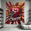 Kansas City Chiefs Wall Tapestry Aesthetic Wall Hanging Printed Fabric Blanket Decorative Tapestries for Bedroom Living Room Home Decor