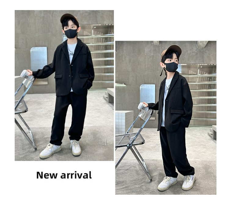Suit for Formal Long Jacket and for School Entrance DYH014 Black [TYYRBMG] Boys, Suit, Setup, Sleeve, 2-Piece Set, Pants, Ceremonies, Recitals,