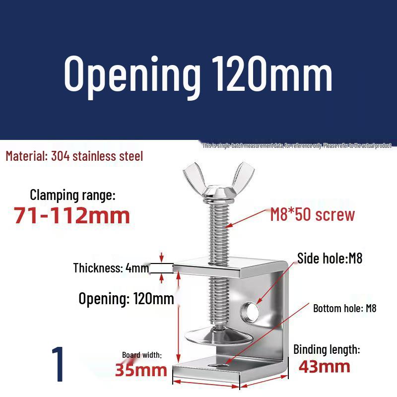 304 Stainless Steel Hand-Tightened U-Type/C-Type Pipe Clamp Fixture