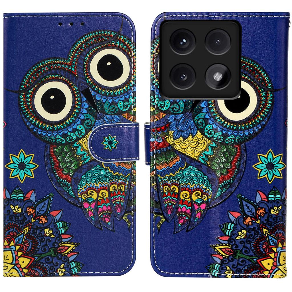 For Xiaomi 14T Case Pattern Leather Wallet Phone Cover with Card Holder