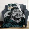 2pac Customize Your Name Blanket Lightweight Customizable Blanket Comfortable Perfect for Nap Seaside Office Living Room Four Seasons Multipurpose