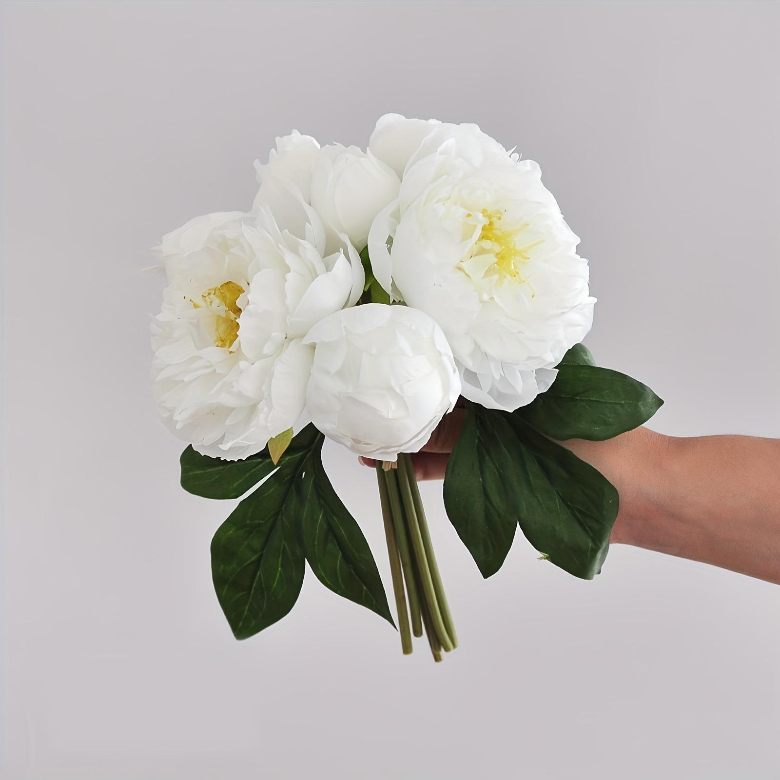 

1 Bouquet Handmade Peony Simulation Flower European Home Living Room Decoration Ornament Handheld Flower 7 Head Bundle Peony Bouquet Fake Flower