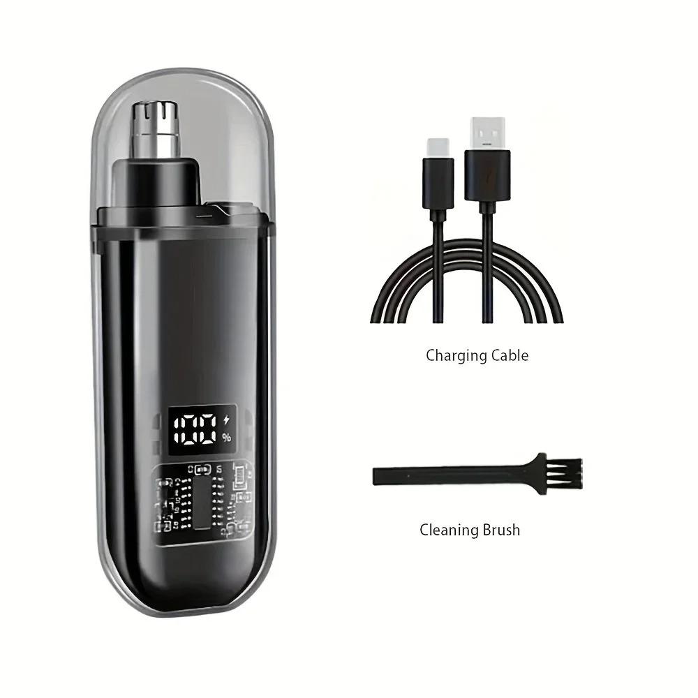

Mini Electric Nose Hair Trimmer for Men USB Rechargeable Fast Charging Portable Compact Pocket Size Ear Hair Removal Grooming чёрный