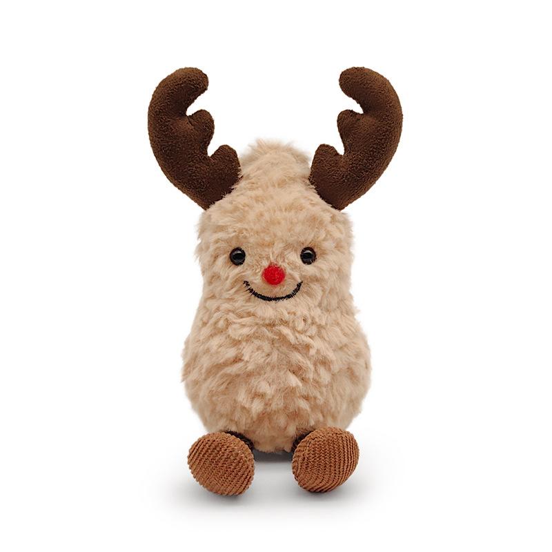 New Product Simulated Christmas Scarf Elk Peanut Doll Plush Toy Doll Cute Christmas Decoration Pendant