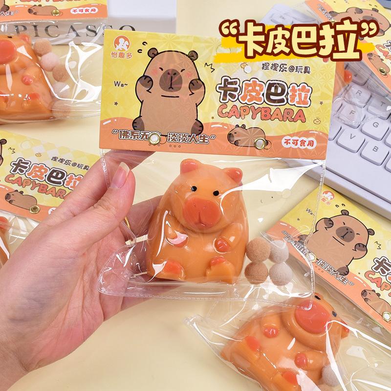 Capybara Slow-Rising Squeezy Toy Stress Relief Sensory Fidget for Adults Kids Creative Fluid Anxiety Relief Gift Fun Desk Decor
