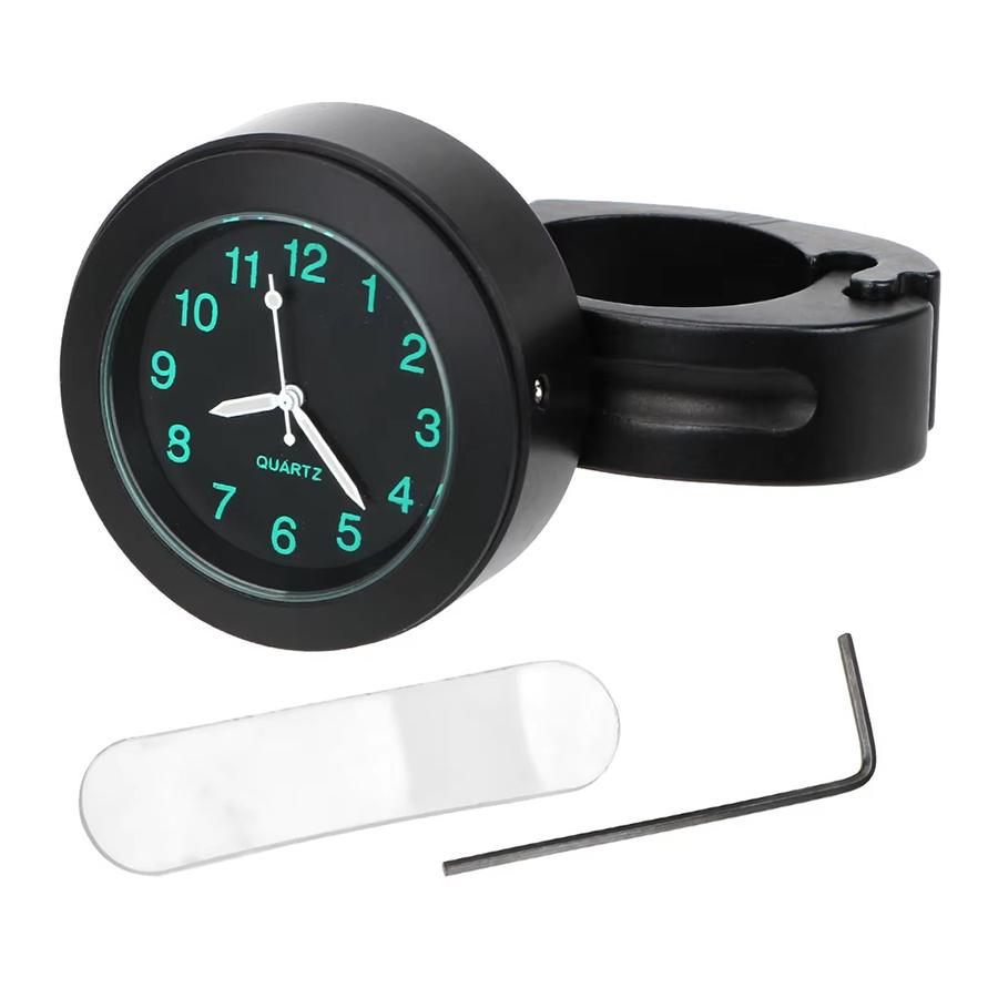 Waterproof  Bike Clock - Shockproof Quartz Motorcycle Handlebar Clock for Cruiser, Dirt Bike & Custom Builds