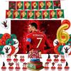 New CR7 Birthday Decoration Soccer Superstar Party Supplies Football Party Favors Tablecloth Plate Paper Cup Backdrop