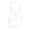 Shiny Zircon Tassel Beach Women Crossover Inner Cutout Body Chain Thin Chain