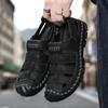 Men's Summer Thick Bottom Sandals 2025 New Casual Beach Sandals Men Shoes Leather Breathable Comfortable Soft Roman Men's Slippe