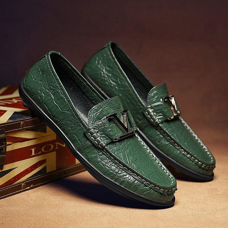 

Весенне-летние мужские туфли Doudou, ленивые, универсальные, дышащие, педали, горячо продаваемые для вождения 44 зелёный