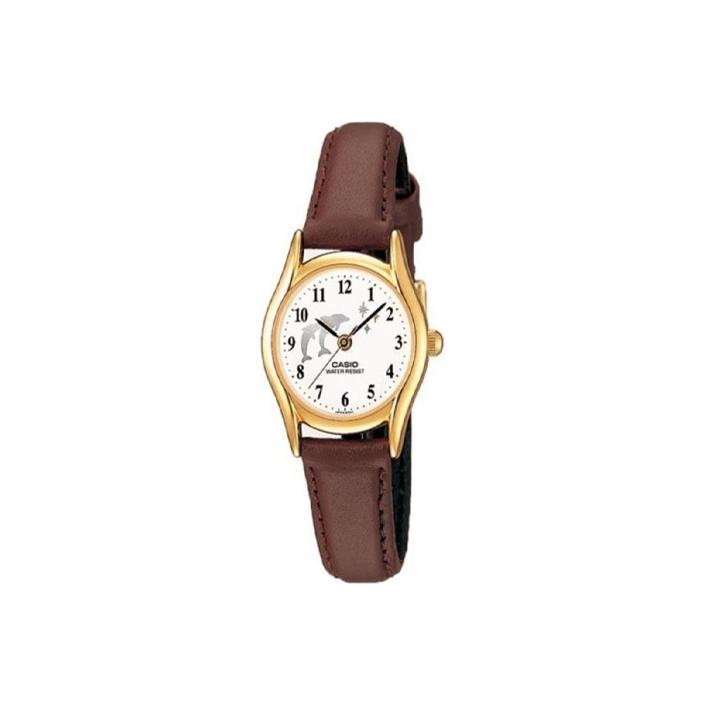 

CASIO Women s Standard Series White Watch LTP-1094Q-7B9RDF Brown Strap