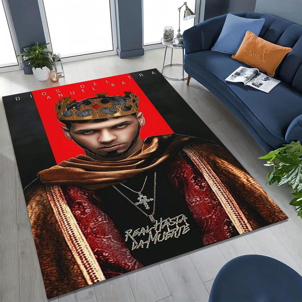 Anuel AA  Hip Hop Rapper Singer Rug for Bedroom Living Room Sofa Home Doormat Decor, Large Kids Play Non-slip Floor Mat Gift
