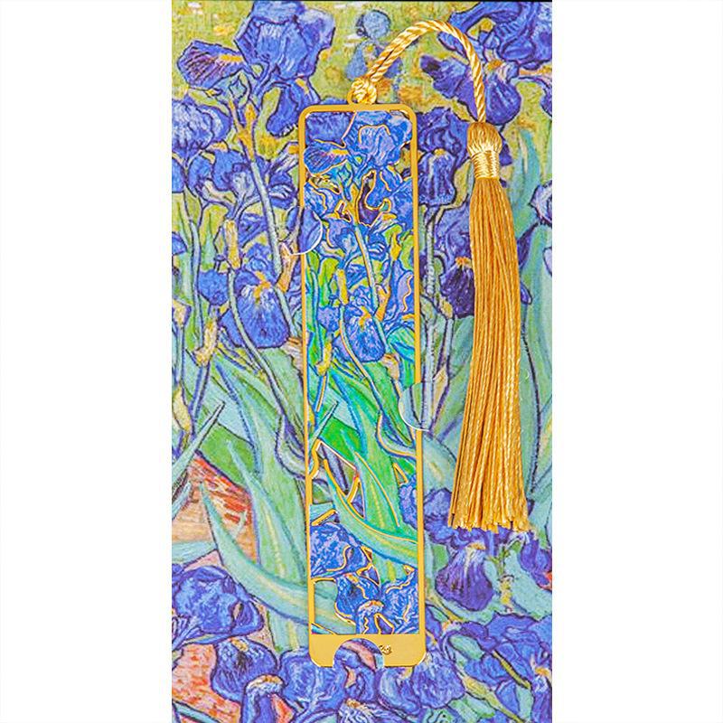 Set elegant de semne de carte metalice: Cutie cadou de Anul Nou pentru studenți, inspirată de pictura în ulei.