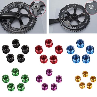 5 pcs Single Chainring Bolts Crankset Nuts MTB Road Bike Chainset Crank Screws