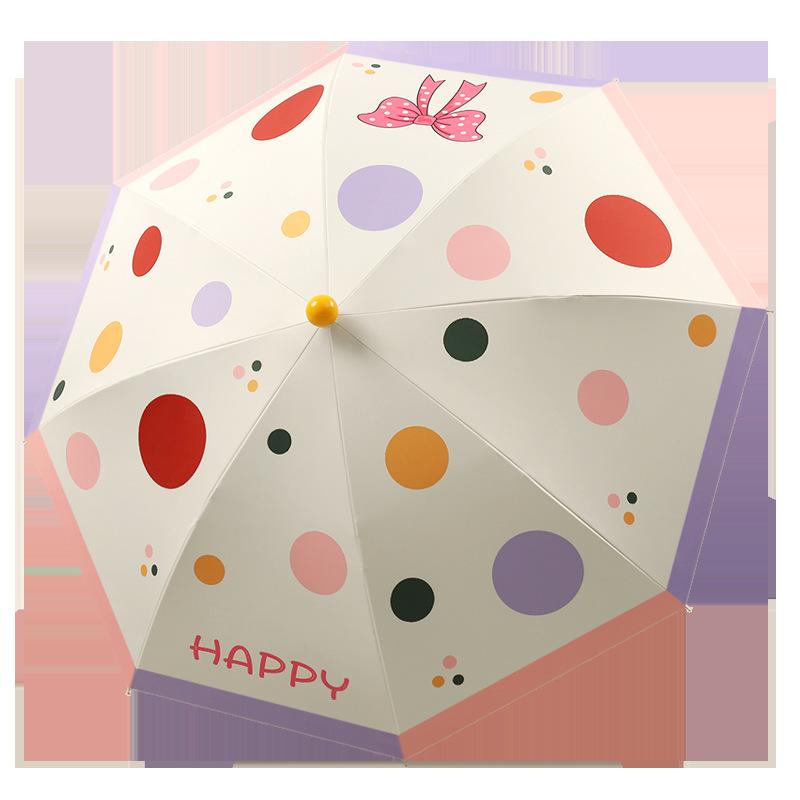 The new eight-bone hand-opened vinyl straight umbrella, red nose cartoon cute sun umbrella creative one-piece delivery