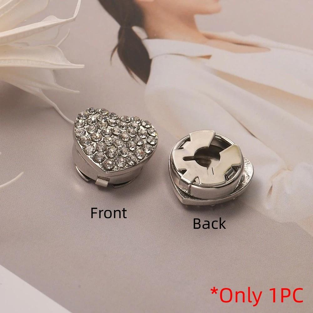 Brass Base Flower Sleeve Button Rhinestone Button Cover Clip  Suit Accessories