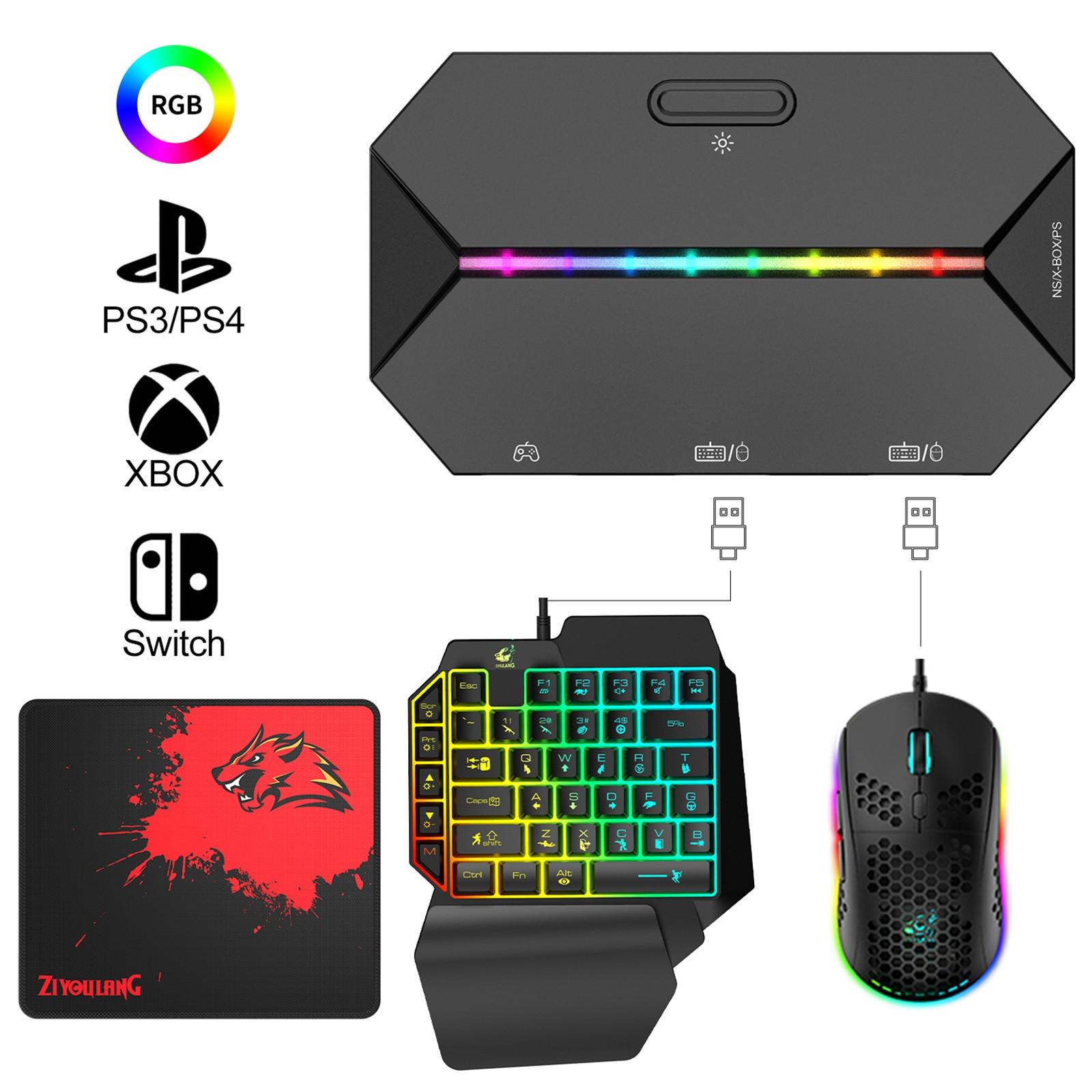 

(SU)Игровой конвертер G6L с RGB-подсветкой TYPE-C USB-конвертер для клавиатуры и мыши со светодиодной подсветкой