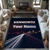 Kenworth Crystal Velvet Rug, Custom Name Text Personalized Non‑Slip Floor Mat for Home Decor Gift