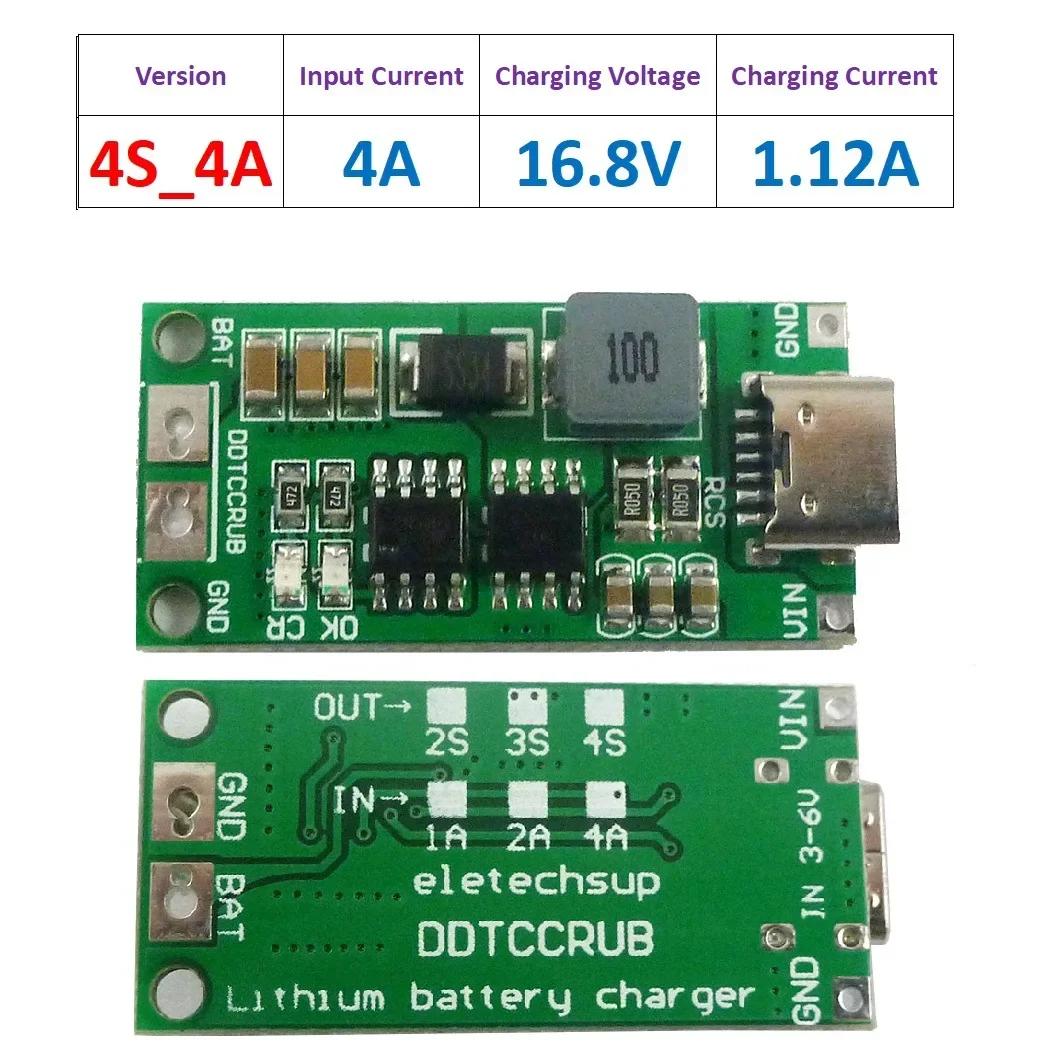 

Multi-Cell 2S 3S 4S Type-C To 8.4V 12.6V 16.8V Step-Up Boost LiPo Polymer Li-Ion Charger 18650 Lithium Battery 7.4V 11.1V 14.8V