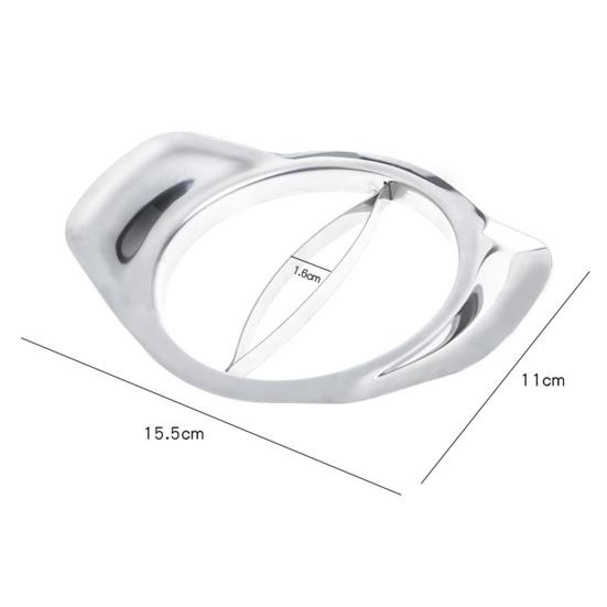 Simple Mango Slicer Double Handle Silver Color Pit Remover