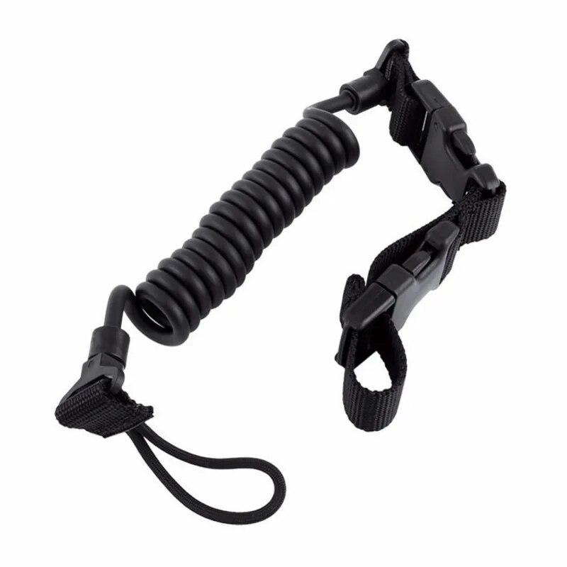 1PCS Tactical Anti-lost Elastic Lanyard Rope Spring Safety Strap Rope For Key Ring Chain Flashlight Hunting Accessories