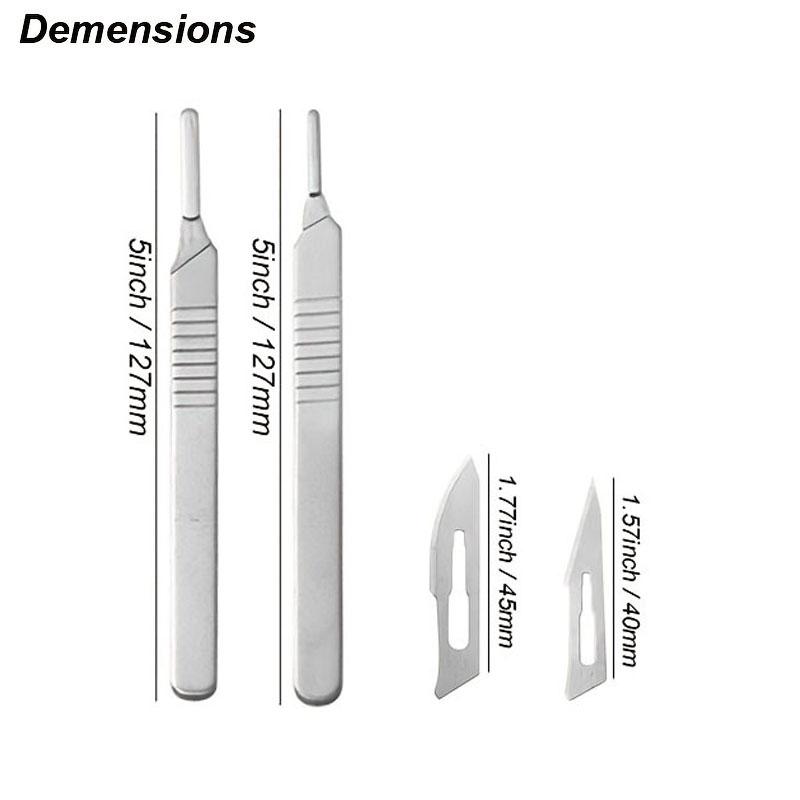 Carbon Steel Carving Metal Scalpel Knife Handle Blades Number 11 23 Surgical Medical Practicing Cutting Sculpting Repairing Tool