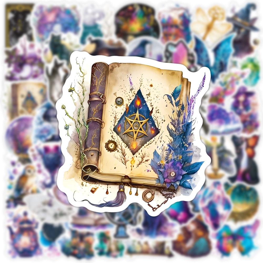 50PCS Cartoon Gothic Witch Waterproof Decorative Graffiti Stickers For Helmet Bicycle  Pencil Case Decals AnimeWorlds Store