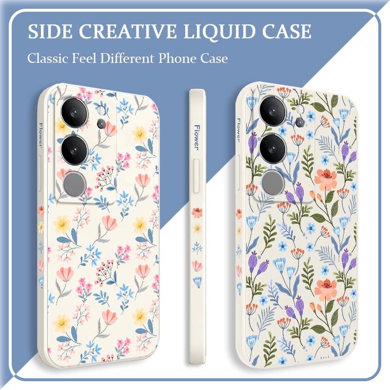 Brilliant Floral Phone Case For VIVO V50 V40 V30 V29 V29E V27 V27E V23 V23E V21 V20 Y20 Y12 Y21 Y22 Pro Silicone Cover