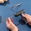 1 PCS Kabelloser elektrischer Küchenmixer, Handheld, USB aufladbar, 3 Geschwindigkeiten, Schneebesen zum Backen, Teig, Kuchen, Sahne, Mixer, automatischer Rührer