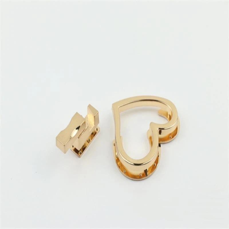 Handbag Purse Closure Toggle Latch Buckles Diy Bag Hardware Bag Accessories Double Heart Clasp Buckles Twist Locks For Handbag