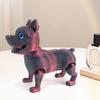Figurka Psa Drukowana w 3D Ruchome Stawy Symulacja Figurka Pitbulla Artykułowany Model Zwierzęcy Zabawka Dom
