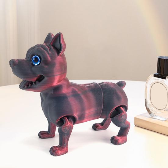 Figurka Psa Drukowana w 3D Ruchome Stawy Symulacja Figurka Pitbulla Artykułowany Model Zwierzęcy Zabawka Dom