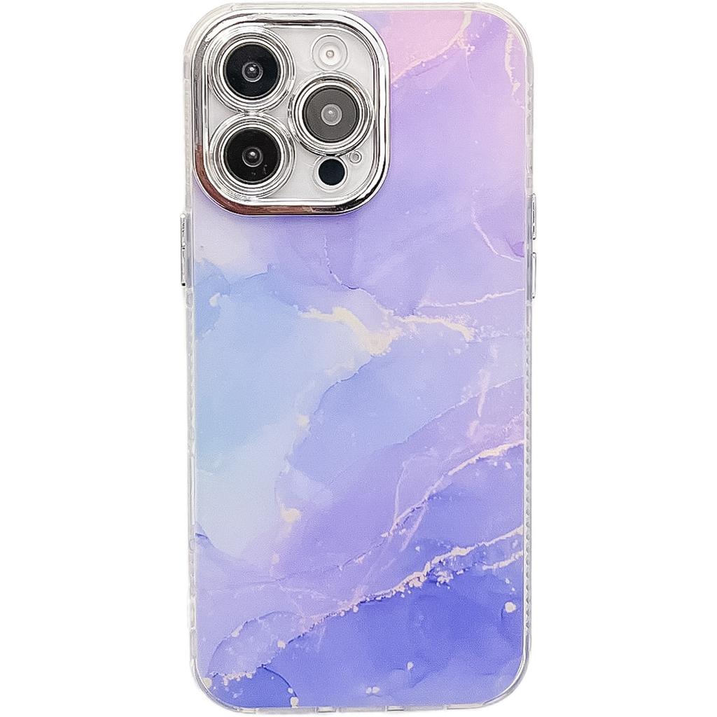 Electroplated Fine Perforated Marble Pattern Is Suitable for IPhone16promax Phone Cases and Apple 15 Protective Cases